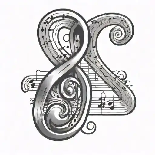 Letters T And B In A Music Note