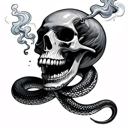 Skull Snake Smoking