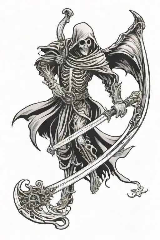 Grim Reaper Full Body Wings Scythe