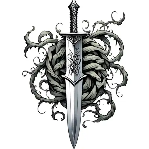 Vine Coiling Around Dagger