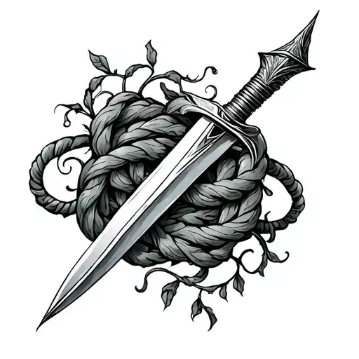 Vine Coiling Around Dagger Intertwined