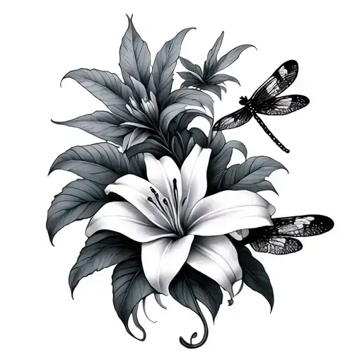 Lilly's And Dragon Flies