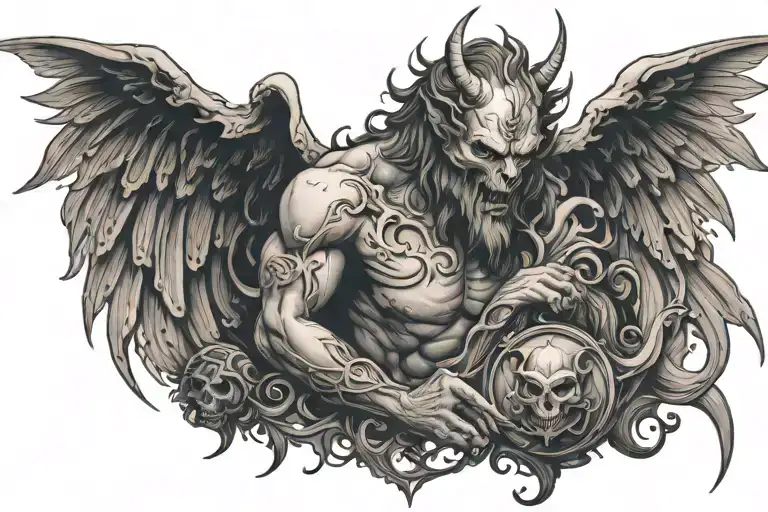 Human Becoming Half Demon Half Angel