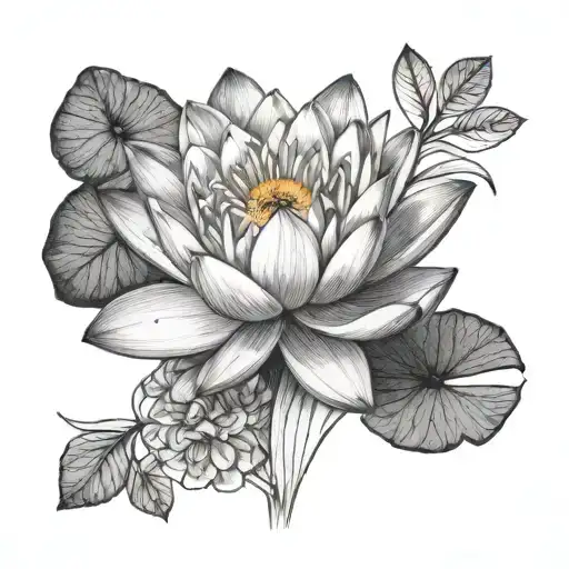 Dafadillo And Water Lily