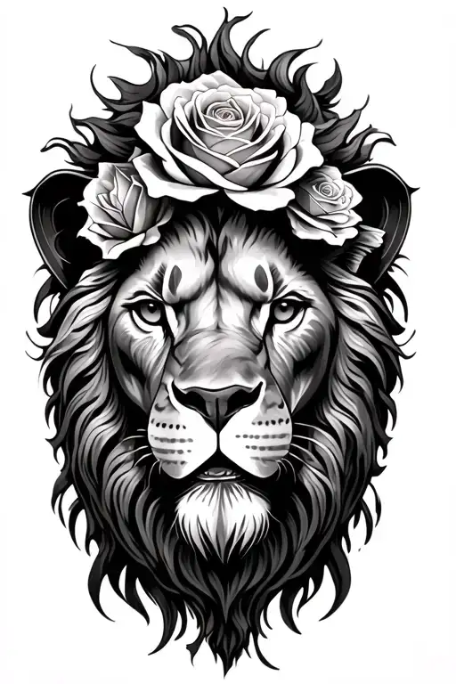 Lion Head Money Roses Wrapped