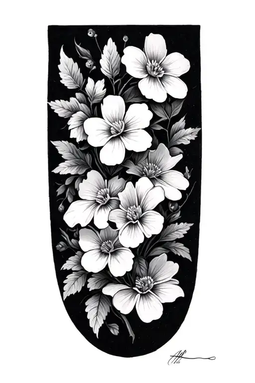 Forget Me Nots And January Birth Flowers And Vines Going From Collar Bone To Elbow