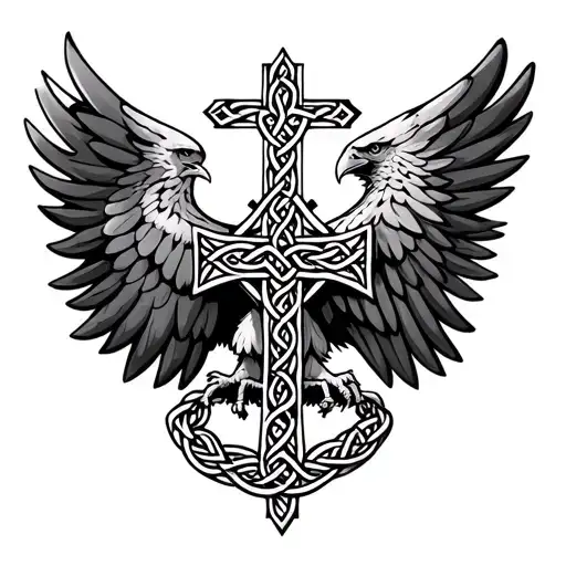 Reichsadler Eagle With A Celtic Cross