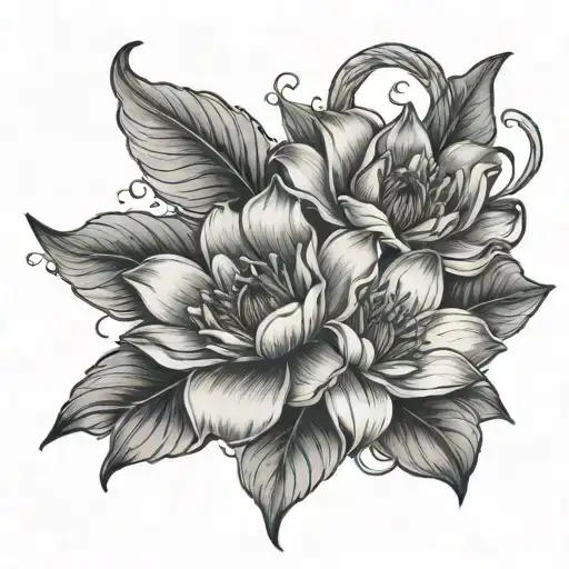 Water Lillie's With Two Army Dog Tags Intertwined