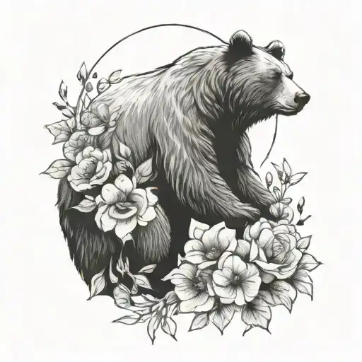 Bear And Flowers