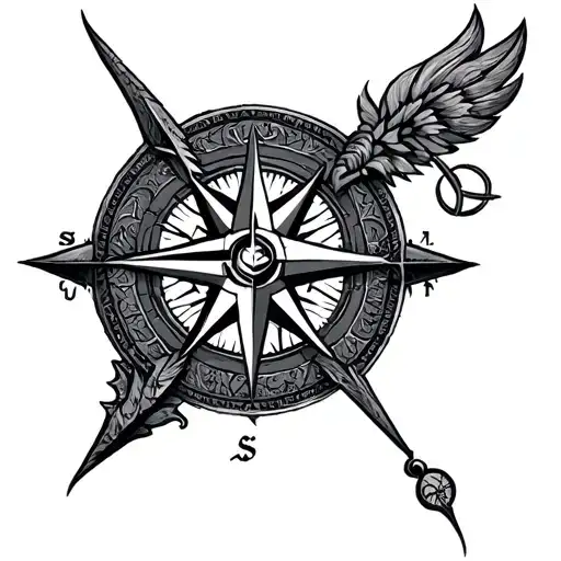 Viking Compass And All Other Symbols Patterns Representing