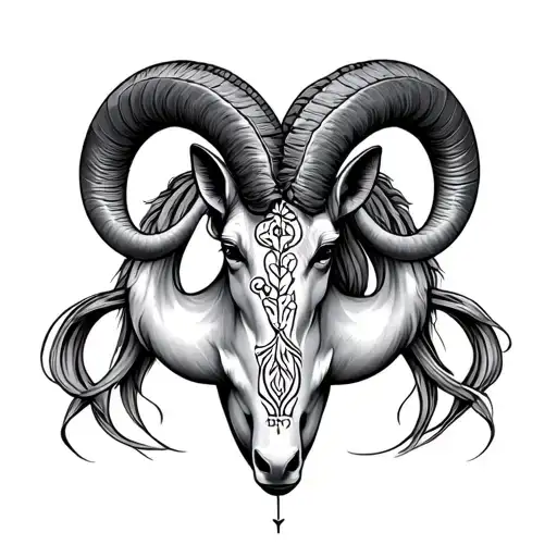 Intertwined Capricorn Aries And Aquarius Zodiac Symbols