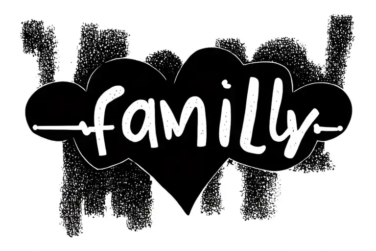 A Small Tattoo With The Word Family With A Heartbeat