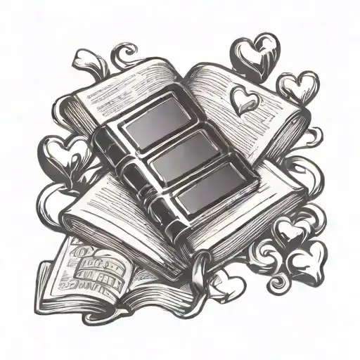 Book With Chocolate Bar And Hearts