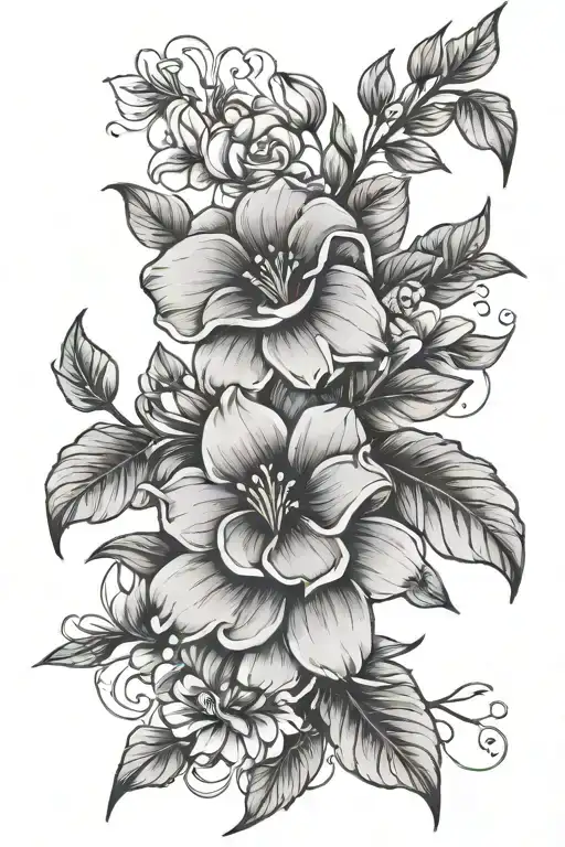 2 Leaf Threads With Tiny Gardenias Wrapped Around The Arm