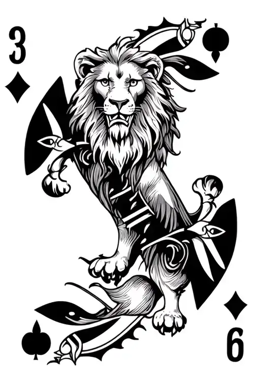 Lion Ace Of Spades Playing Card