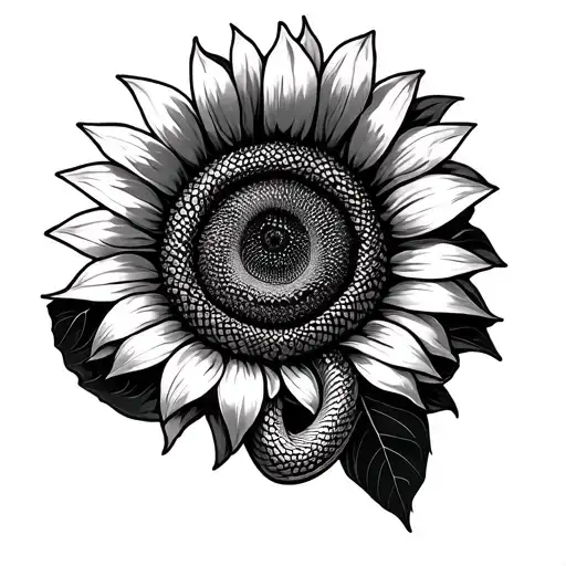 Sunflower And Medusa No Snake Coiled