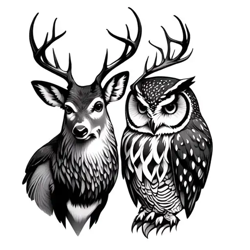 Deer And Owl