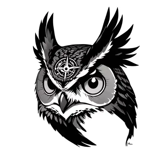 Owl With Compass Eye