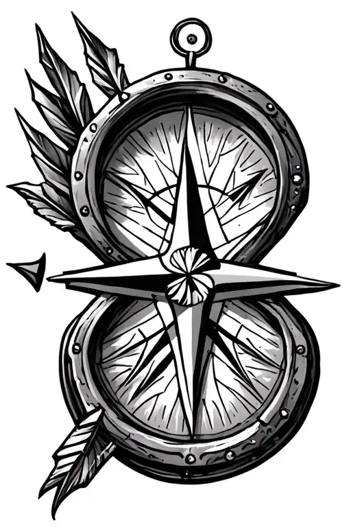 Compass Rose With Arrows