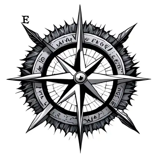 Compass Rose With Arrows