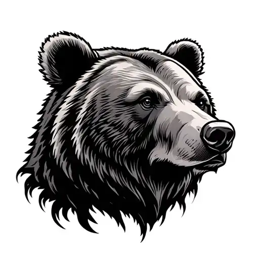 American Traditional Bear Head