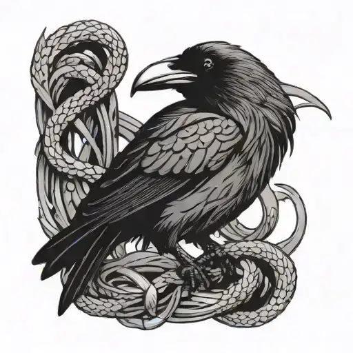 Raven With Snakes