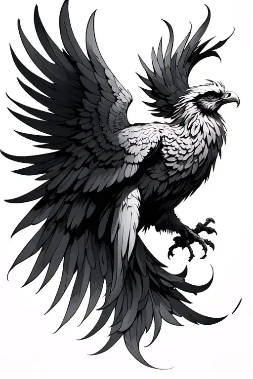 Phoenix With Closed Wings Made