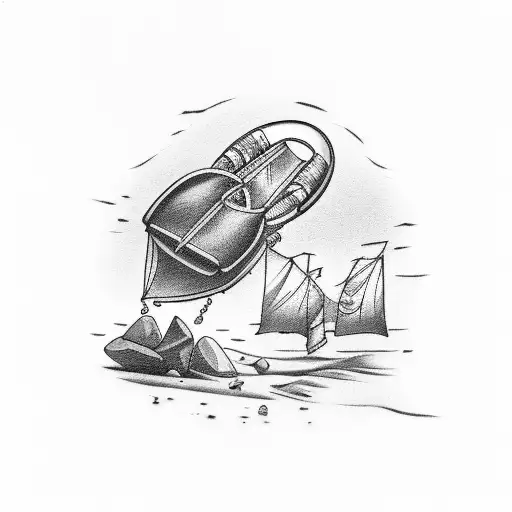 A Lawyer-themed Tattoo With A Beach Background