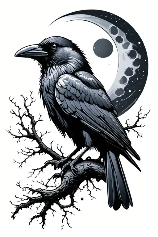 Crow And Moon