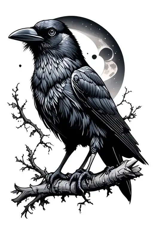Crow And Moon