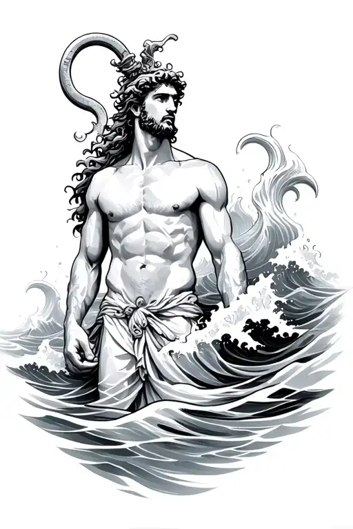 Poseidon On Water Waves