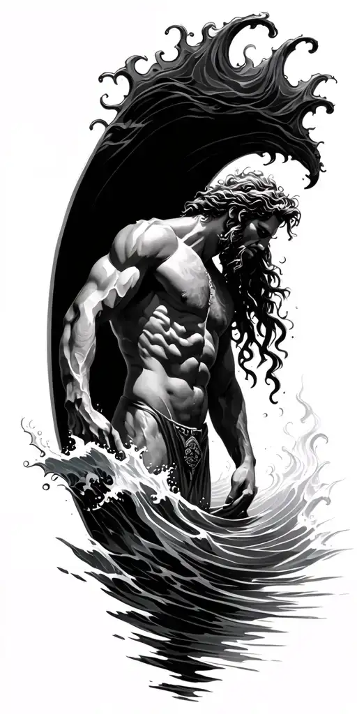 Poseidon On Water Waves