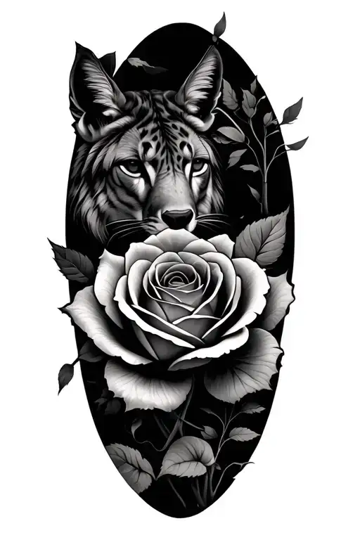 Nature And Rose With Animals Face And Clouds