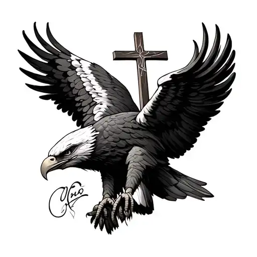 Eagle Holding Cross