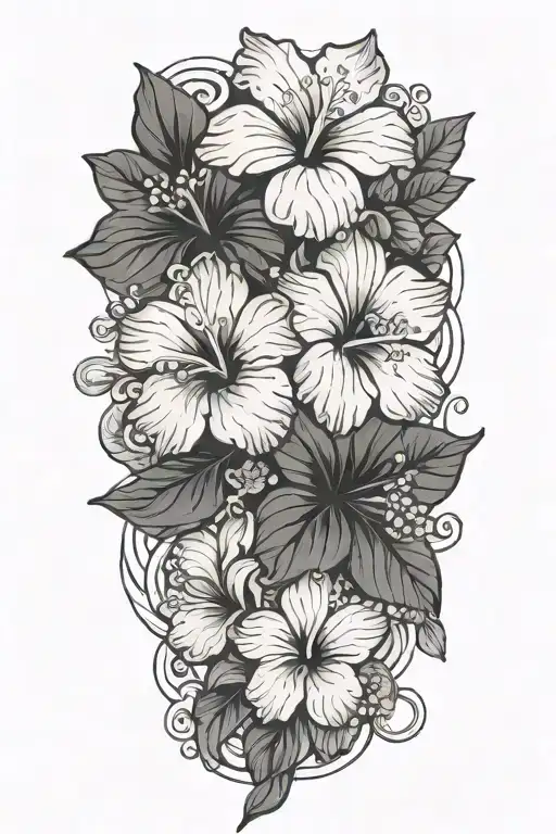 Boho Beads And Hibiscus Flower Intertwined