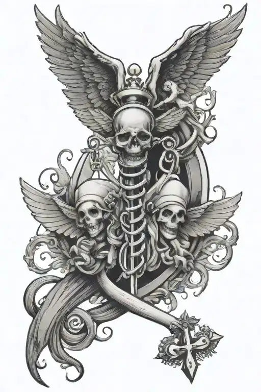 Dark Gothic Nurses Caduceus