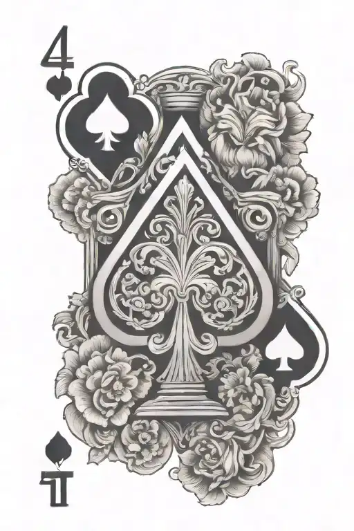 4 Of Spades Playing Card