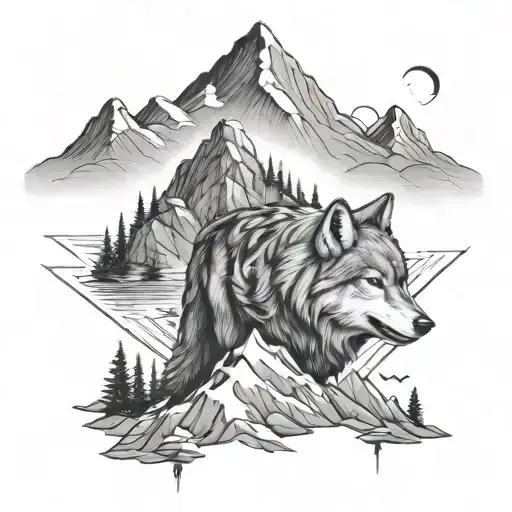 Wolf And Moutain