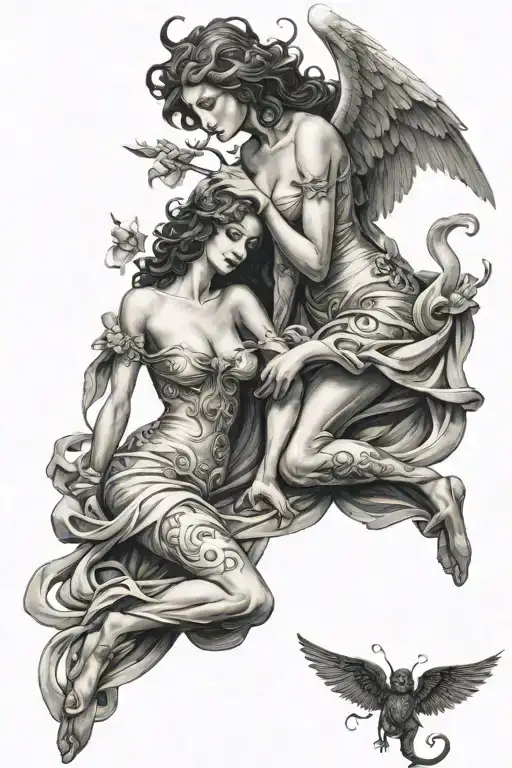 Sexy Angel And Sexy Demon