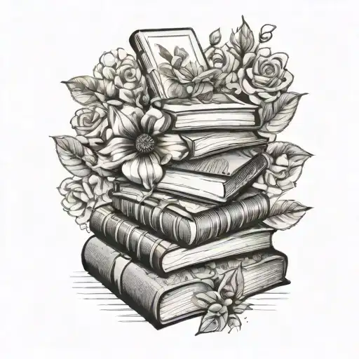 Book Stacks With Floral Patterns Incorporated
