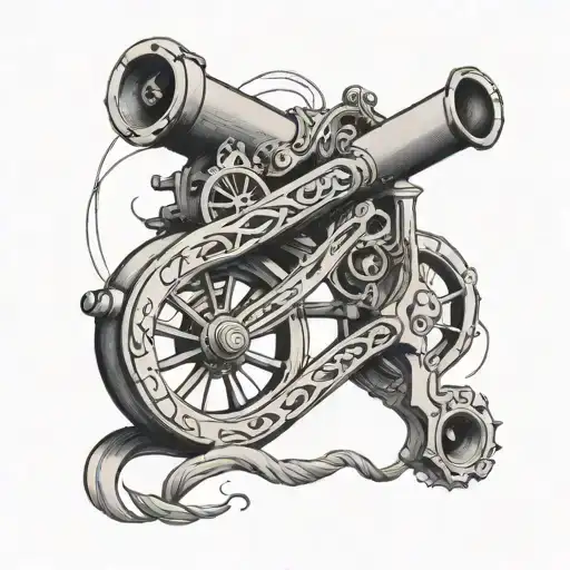 Arsenal's Cannon Combined With The Horizontal Infinity Symbol Behind It