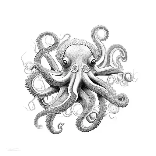 An Intricate Octopus Intertwined With A Coral Reef