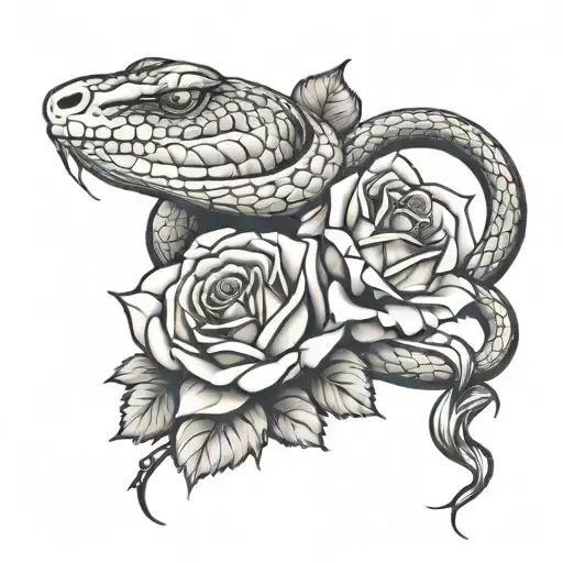 Snake And Rose Wrapped