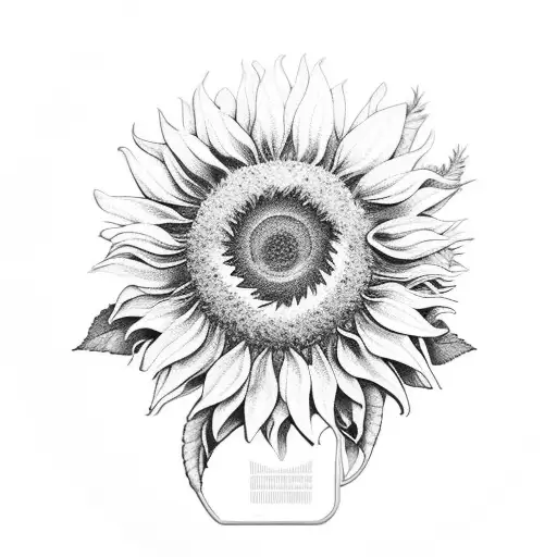 A Sunflower Blooming From A Vintage Vinyl Record