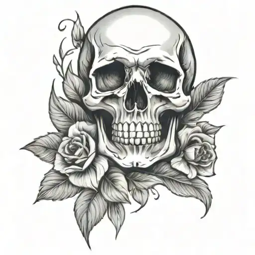 Skull And Flowers