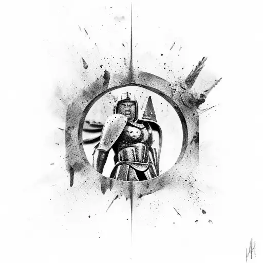 Spartan Kneeling In Blood