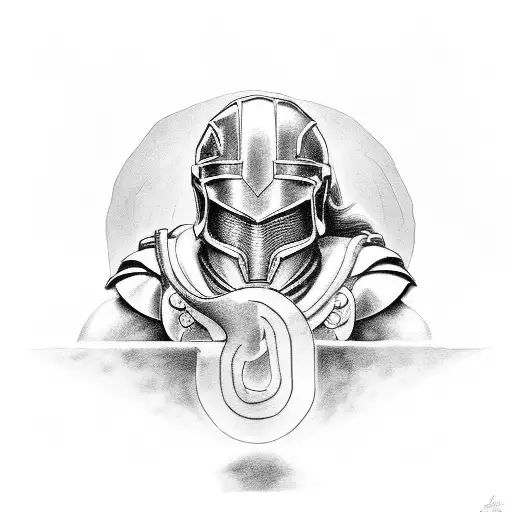 Spartan In Small Circle Kneeling