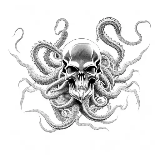 Cthulu Skull With Tentacles