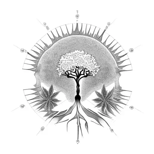 Tree Of Life Eyeball Marijuana Leafs