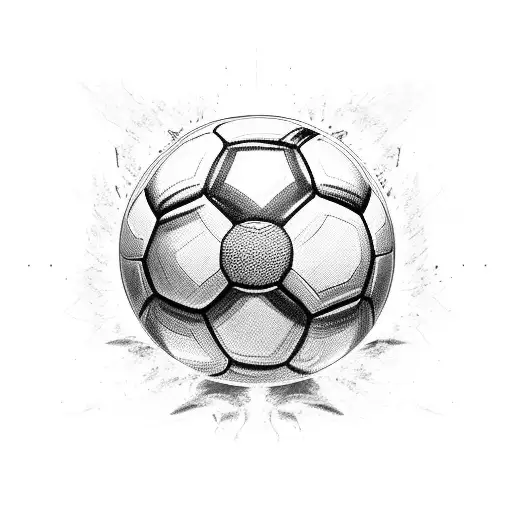A Dynamic Composition Showcasing A Soccer Ball Engulfed In Heavenly Flames